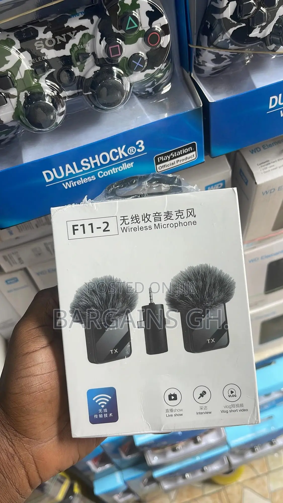 F11-2 All in One Lavalier Microphone With 2 Microphones Holders