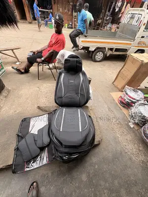 Only Front Leather Seat Covers Black With White Line Design