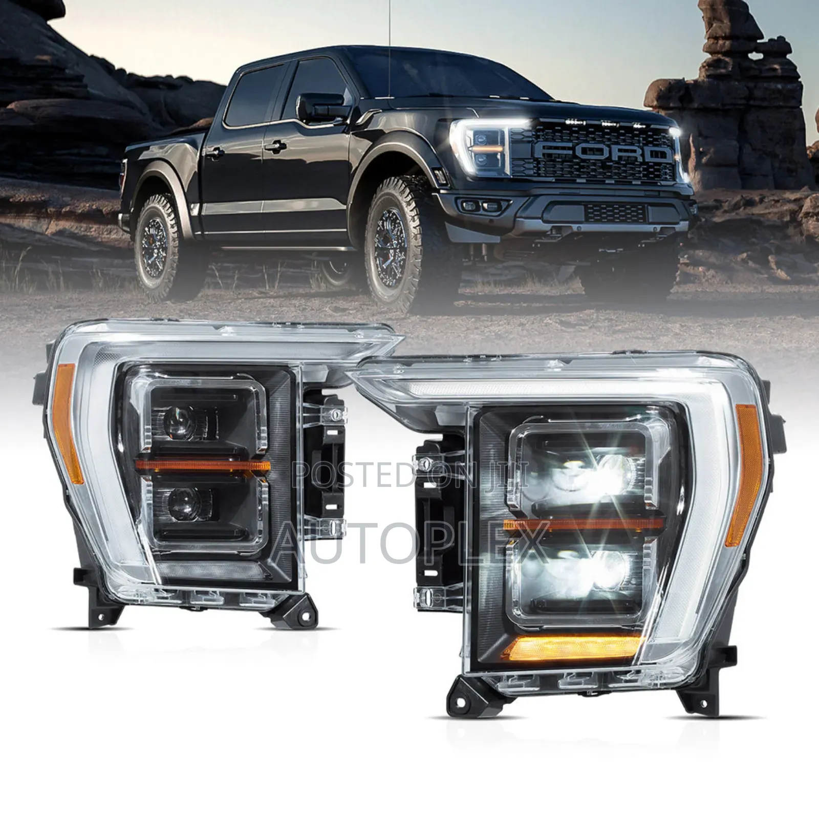 Ford F150 2022-2024 Led Headlight Assembly With Start Up Animation