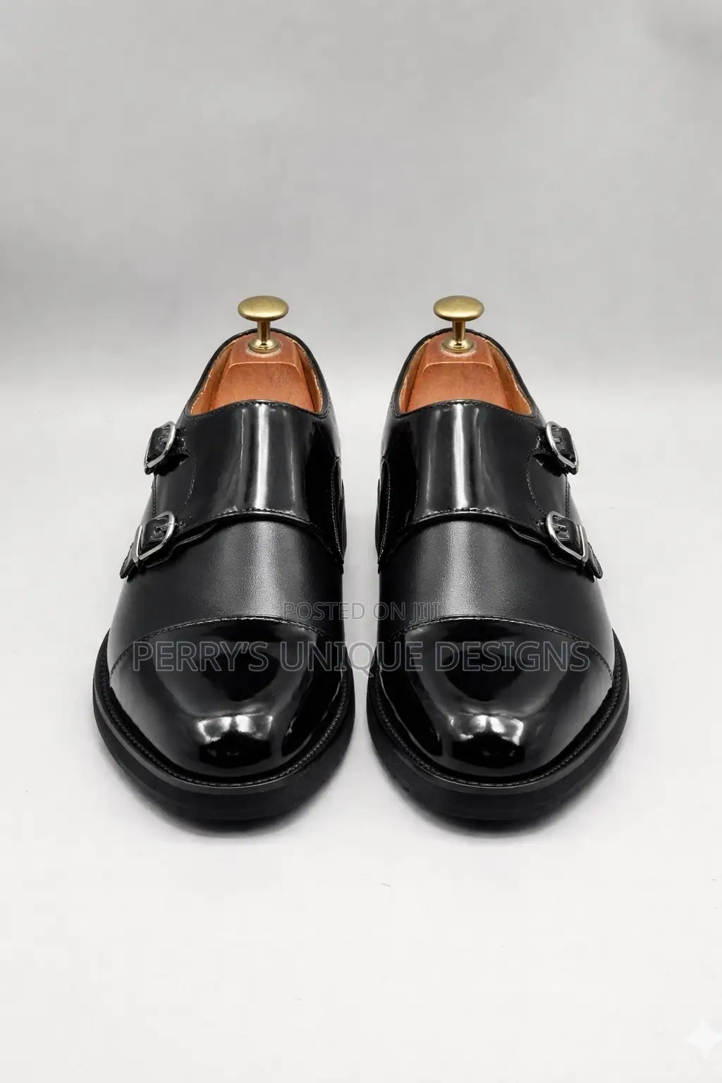 Midnight Luxe Double Monk Strap Shoes - Black