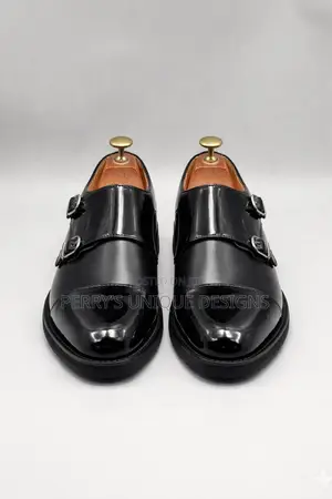 Midnight Luxe Double Monk Strap Shoes - Black