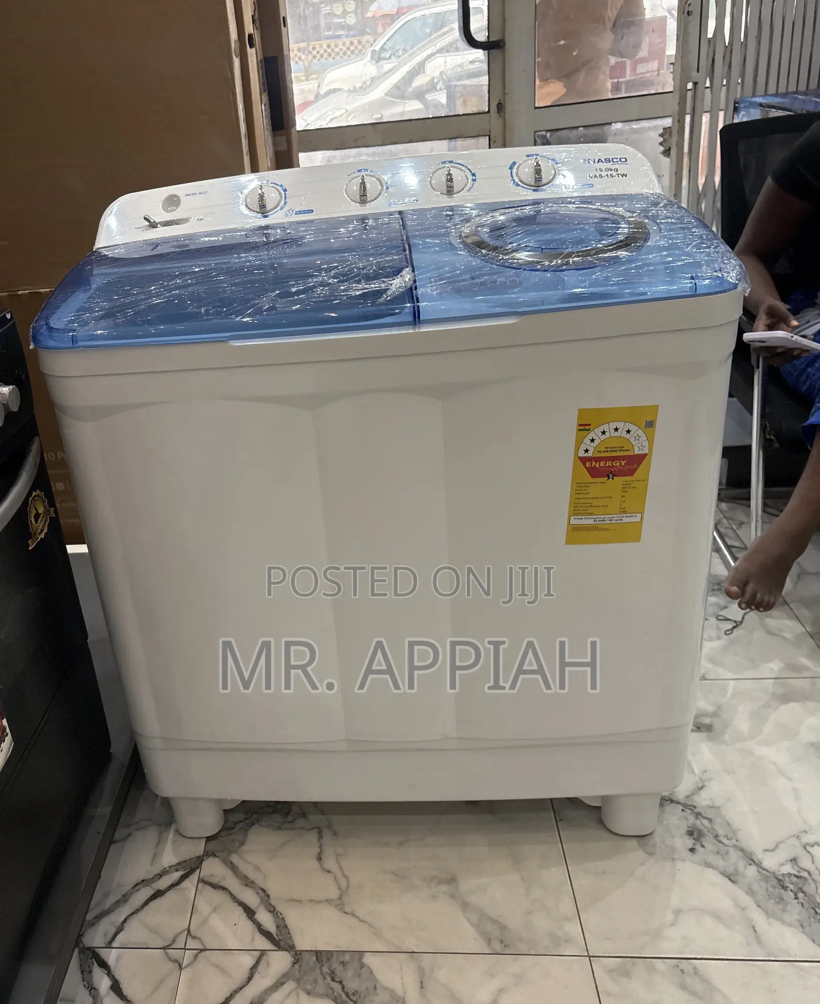 Unique Nasco 15kg Spin Dry Transparent Lid Washing Machine 