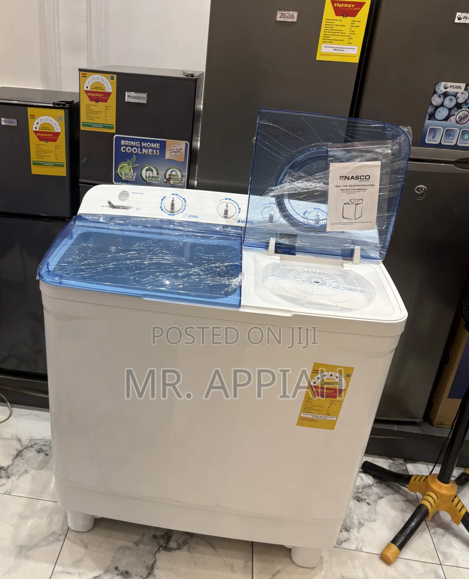 Automatic Nasco 15kg Spin Dry Washing Machine + Spin Dry.
