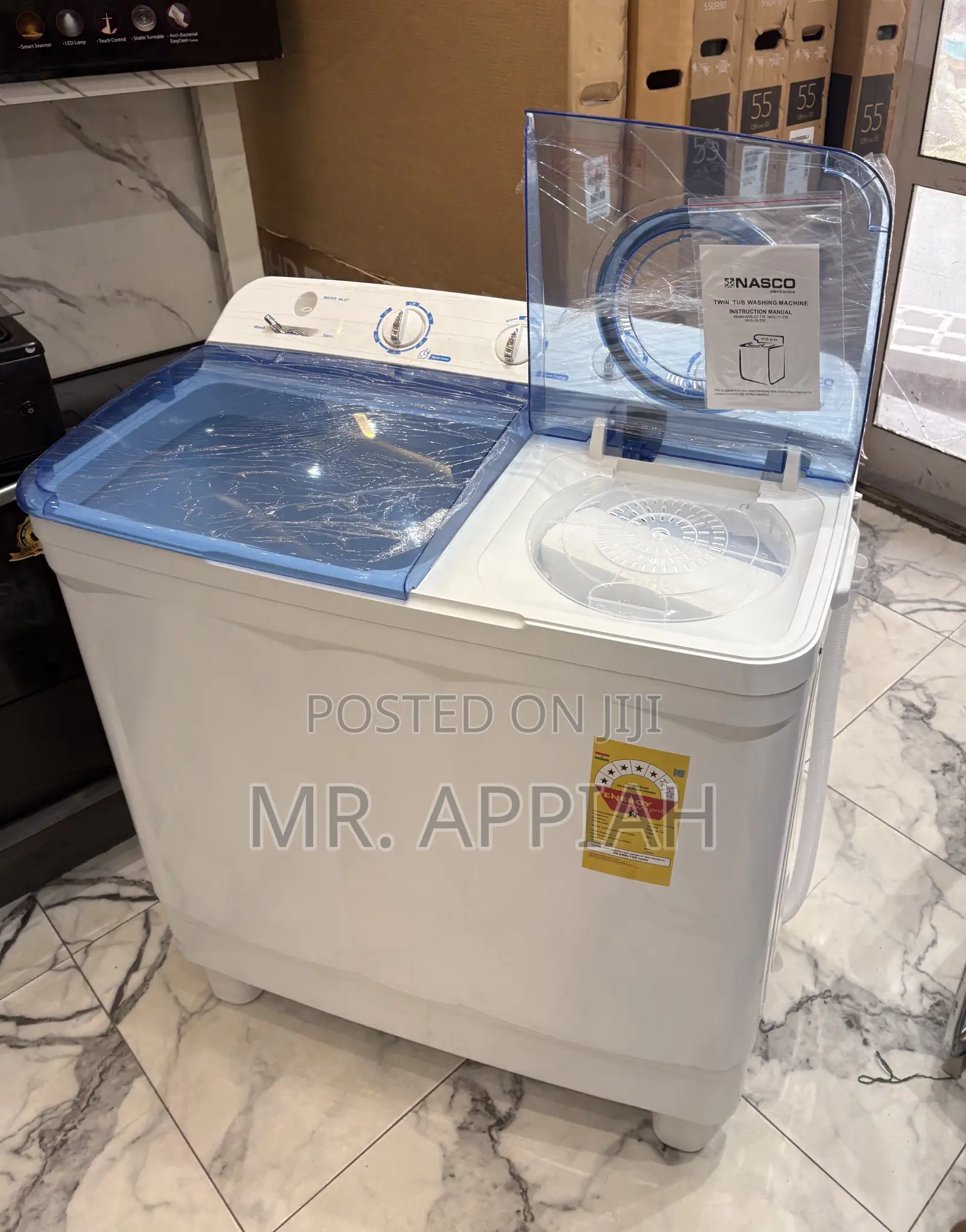 Quality Nasco 15kg Spin Dry Washing Machine With Stainless Steel Tub 