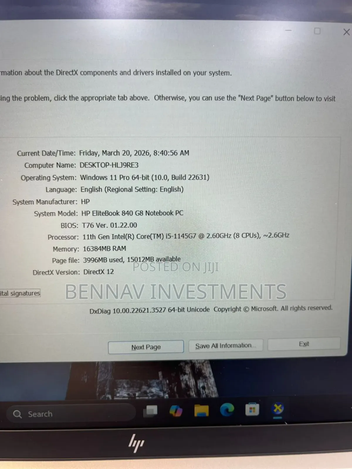Laptop HP EliteBook 840 G8 16GB Intel Core i5 SSD 256GB