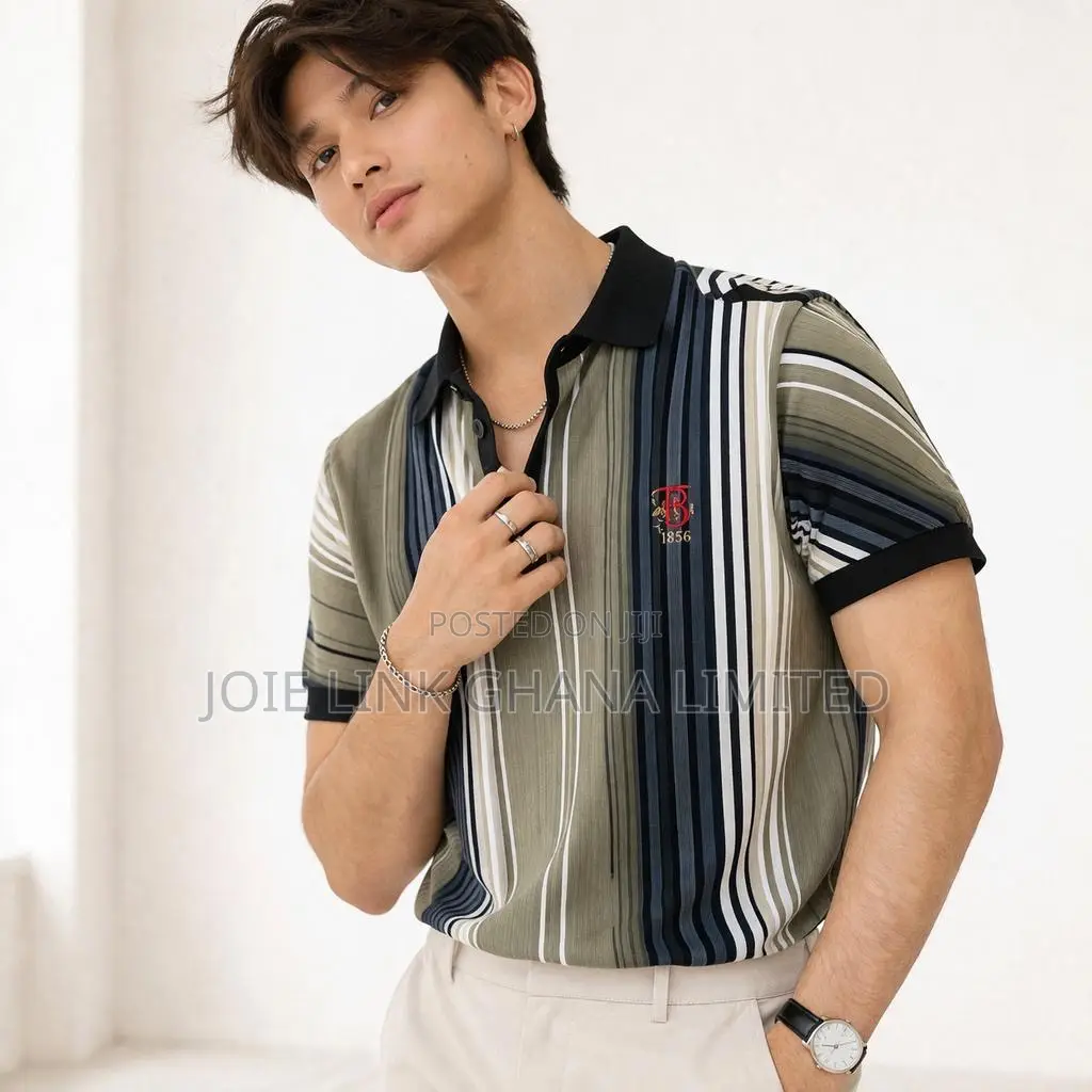 D.S Stripe Lacoste Available 100% Cotton, Comfortable to Wear