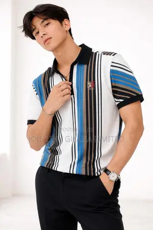D.S Stripe Lacoste Available 100% Cotton, Comfortable to Wear