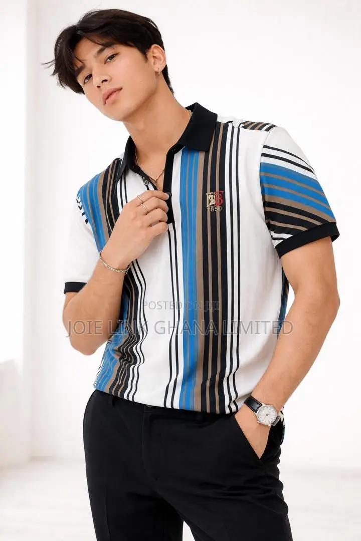 D.S Stripe Lacoste Available 100% Cotton, Comfortable to Wear