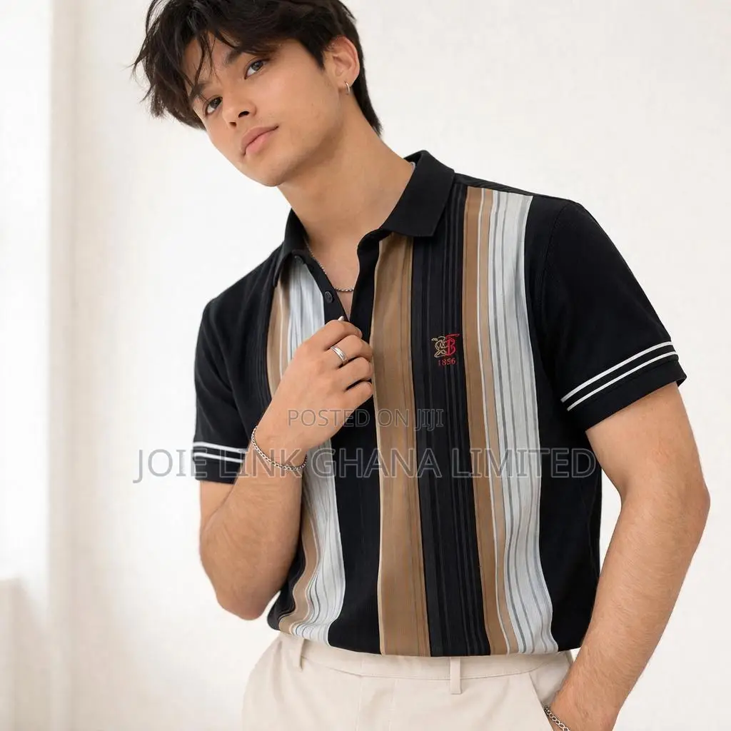 D.S Stripe Lacoste Available 100% Cotton, Comfortable to Wear