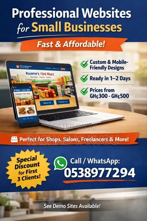 Professional Websites for Small Businesses – Fast Affordable!