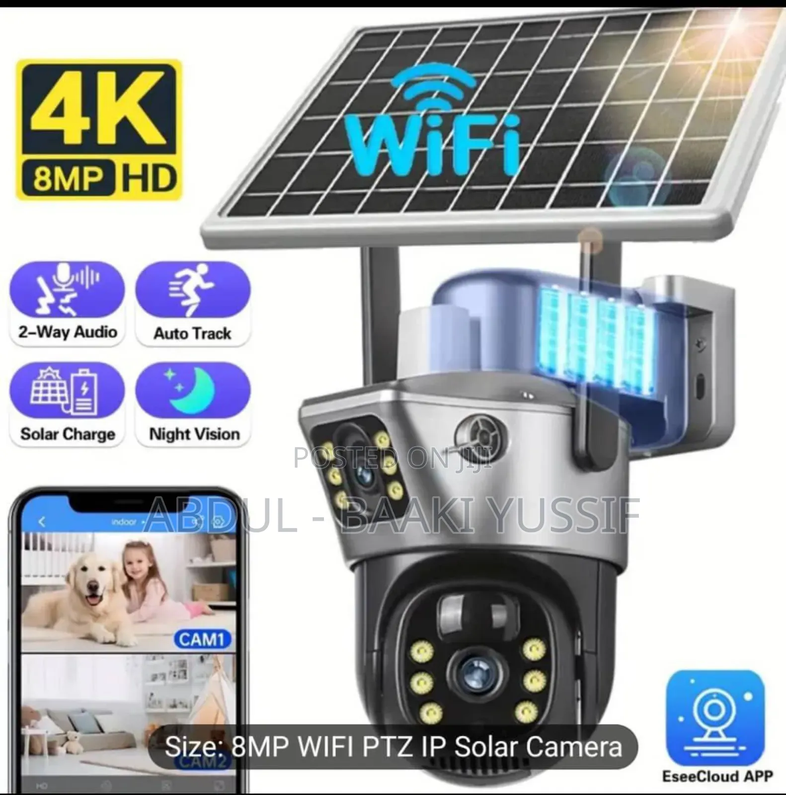 8mp Wifi Solar PTZ Security Camera – Smart Outdoor Surveillance
