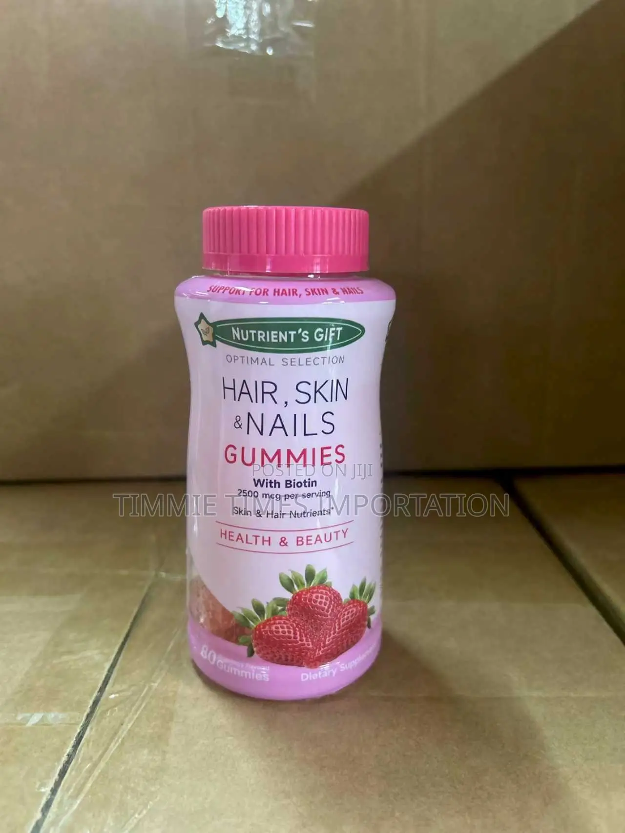 Strawberry Biotin Gummies Glow Skin Beauty Gummies Hair Skin Nail