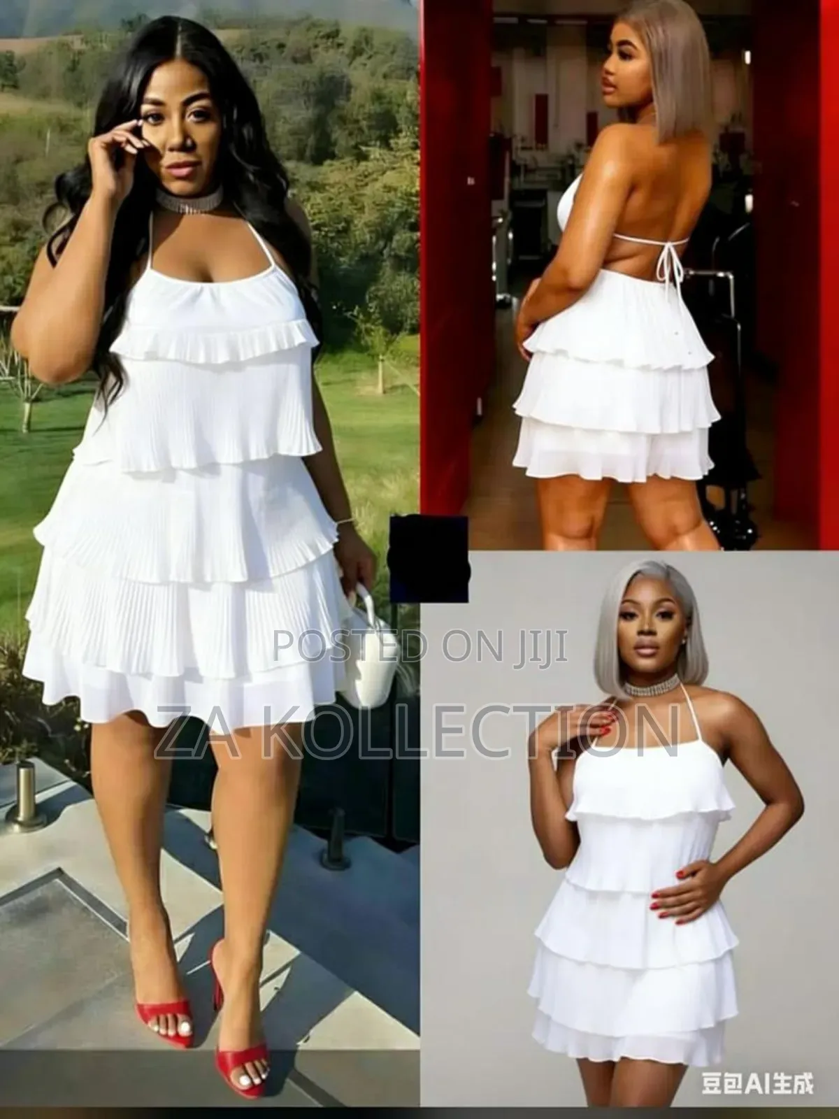 Women's White Mid Length Bodycon Dress