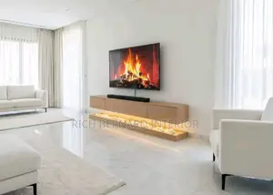 7feet Tv Unit Come With Pebbles and Led Light With Free Installation