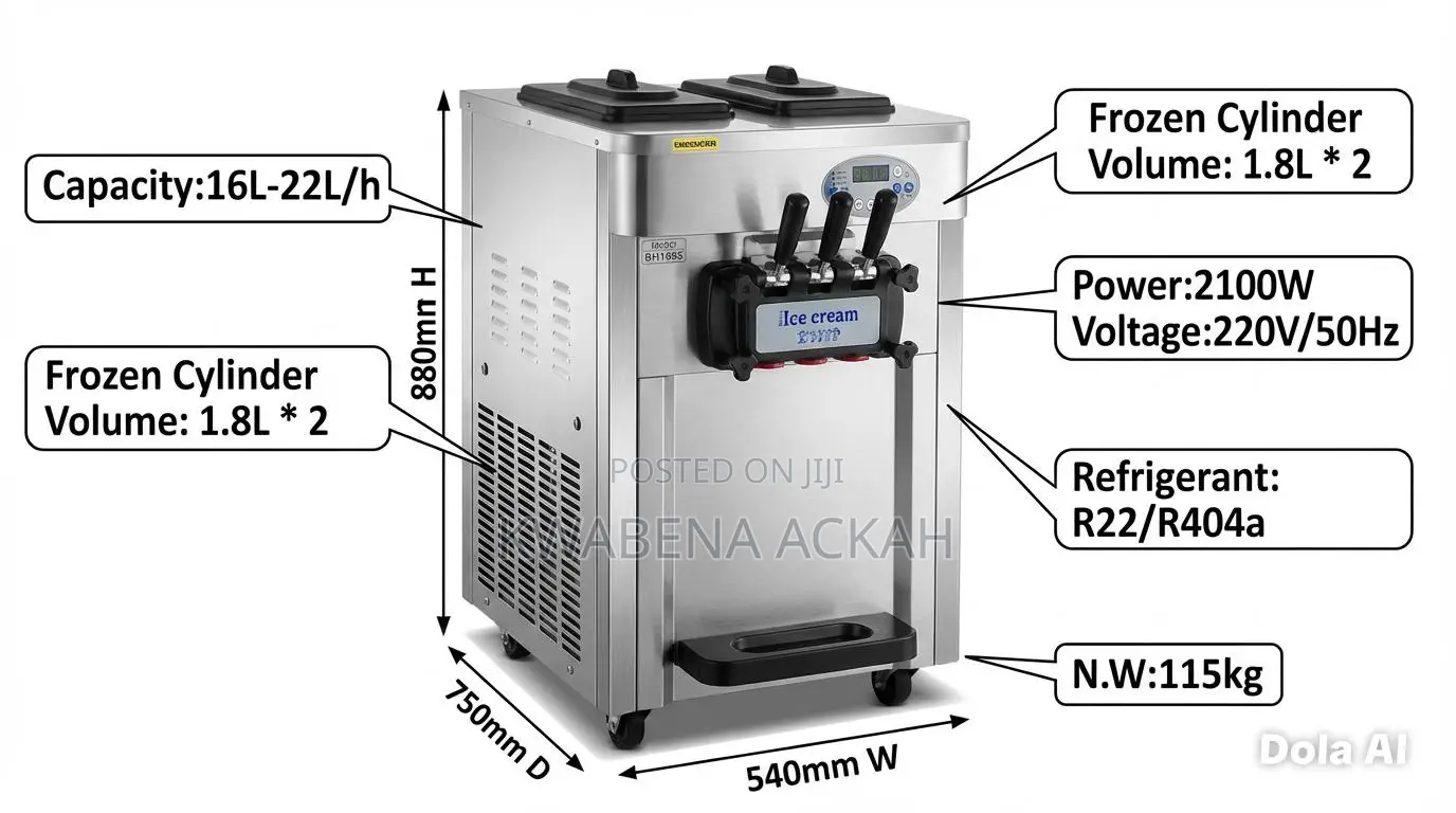 Soft Ice Cream Machine (3 Flavour Dispenser)