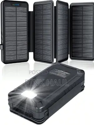 Solar + Electricity Charging Power Bank With Flashlight