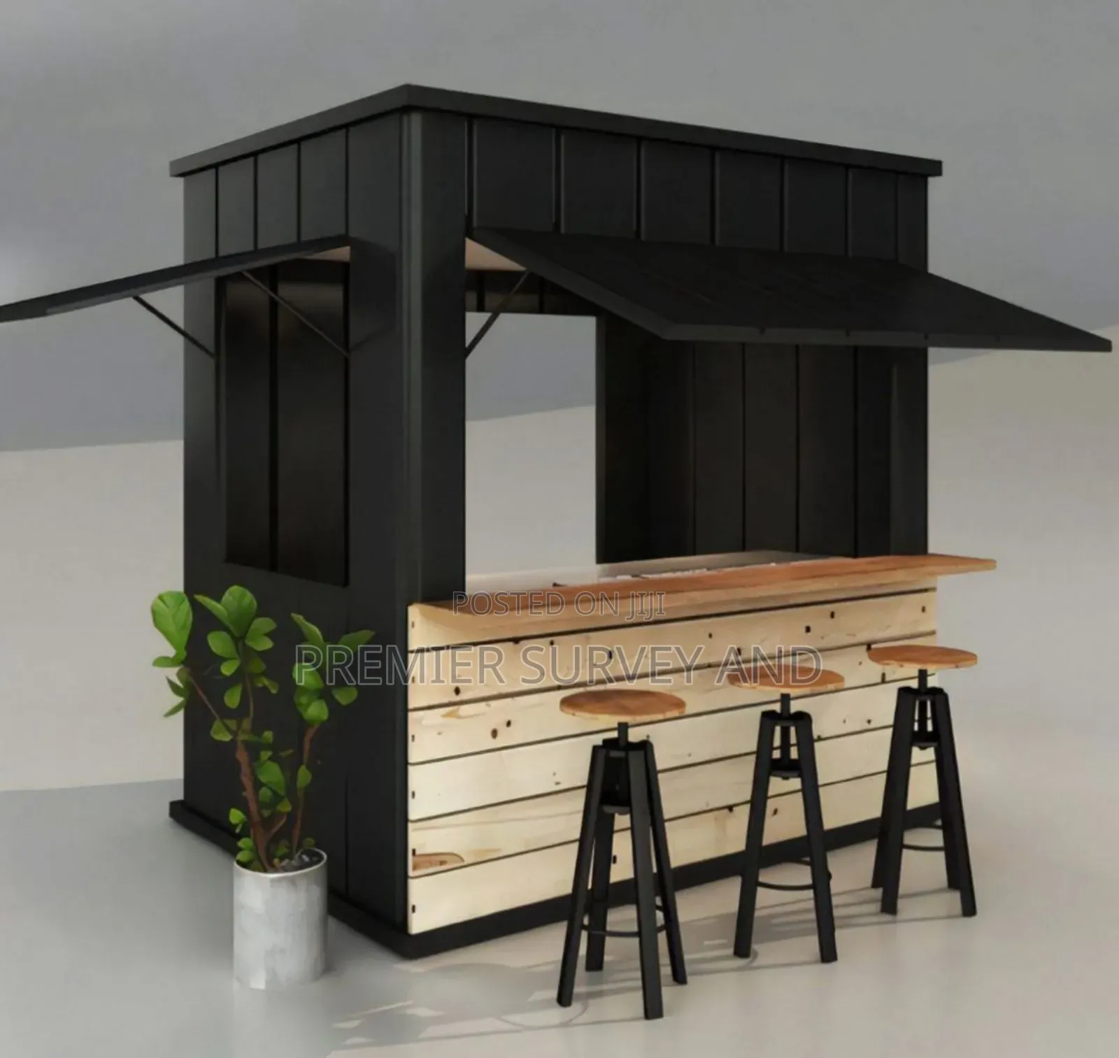 Outdoor Wooden Bar Pergola