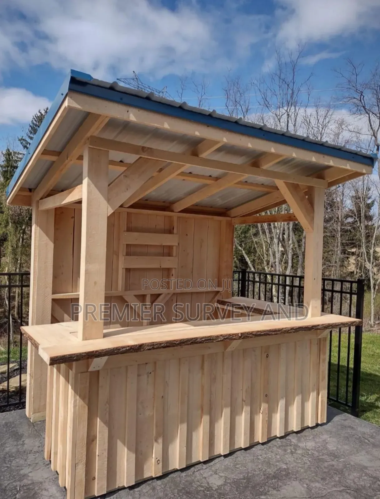 Outdoor Wooden Bar Pergola