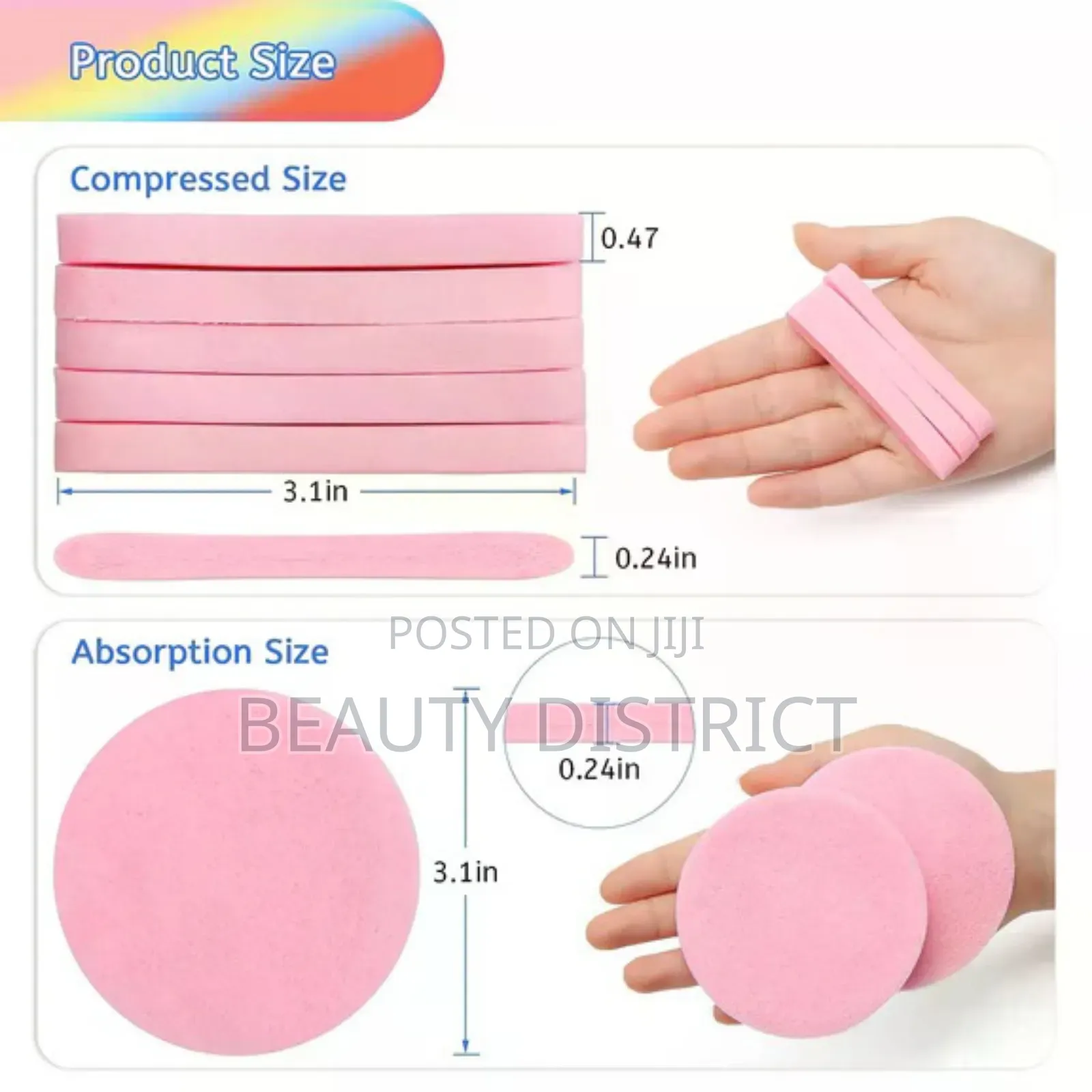 Compressed Facial Sponge (12 Pcs)