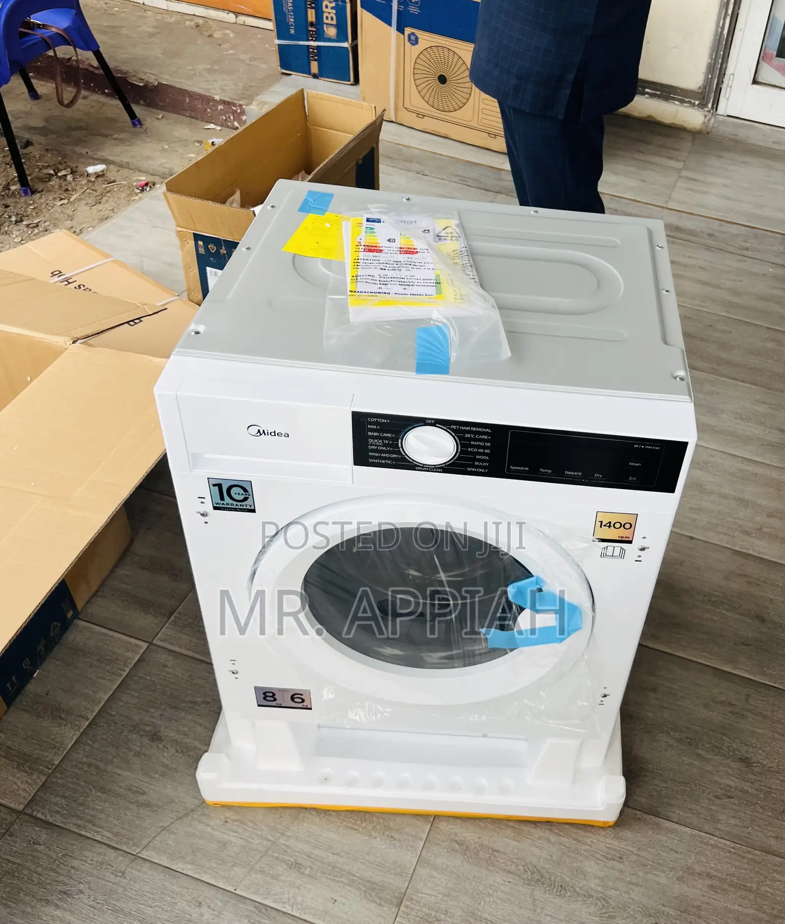Midea 8kg Front Load Full Automatic Washing Machine(White) 