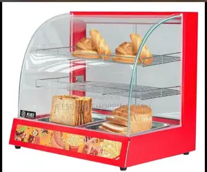 Commercial Countertop Heated Food Warmer Display With Curved Glass
