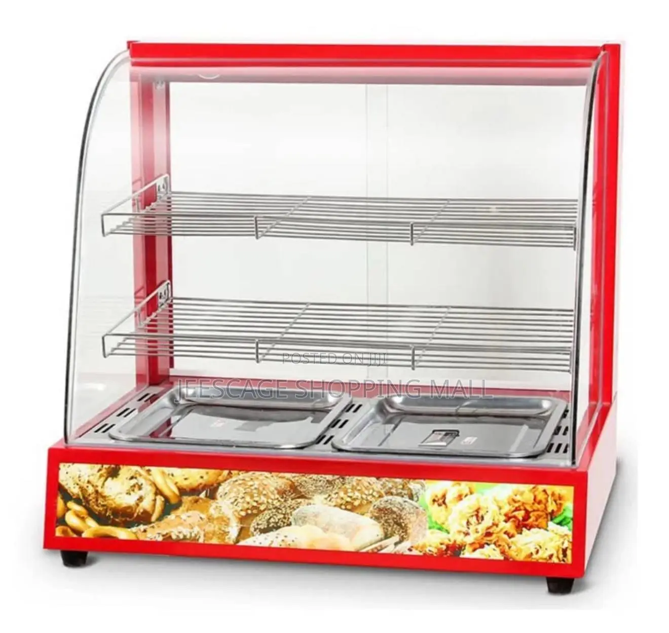 Commercial Countertop Heated Food Warmer Display With Curved Glass