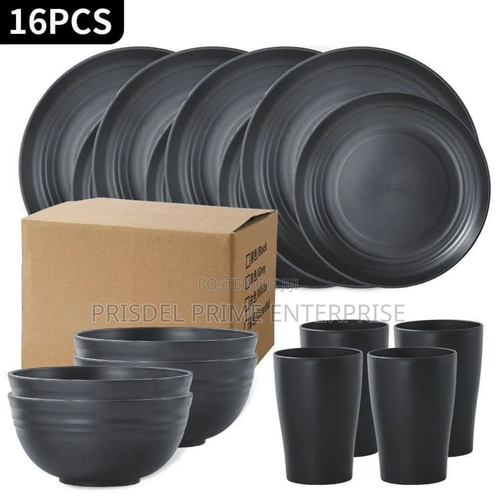 16 Pieces Plastic Bowls Set