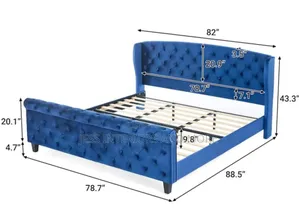 Bed Frame (Wingback 43" Tall Headboard Scroll Footboard
)