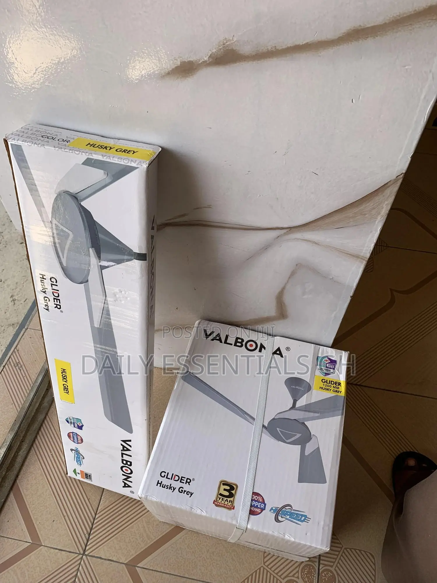 Title: Valbona Glider 1200mm Ceiling Fan - Husky Grey