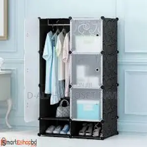 Plastic Wardrobe - 6 Cubes Plus, Black