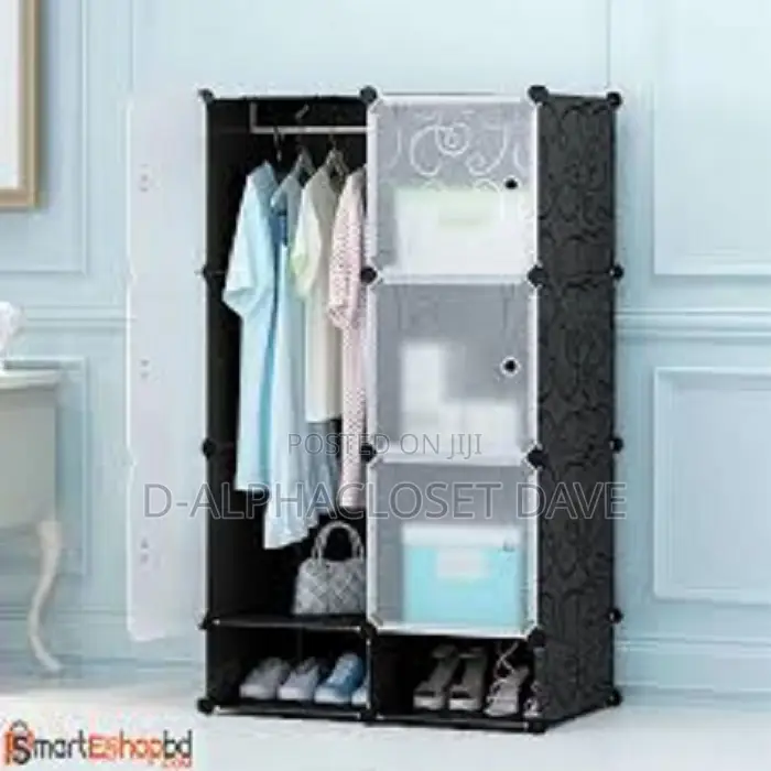 Plastic Wardrobe - 6 Cubes Plus, Black
