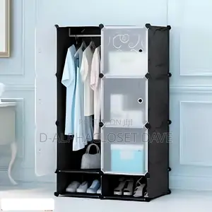 Plastic Wardrobe - 6 Cubes Plus, Black