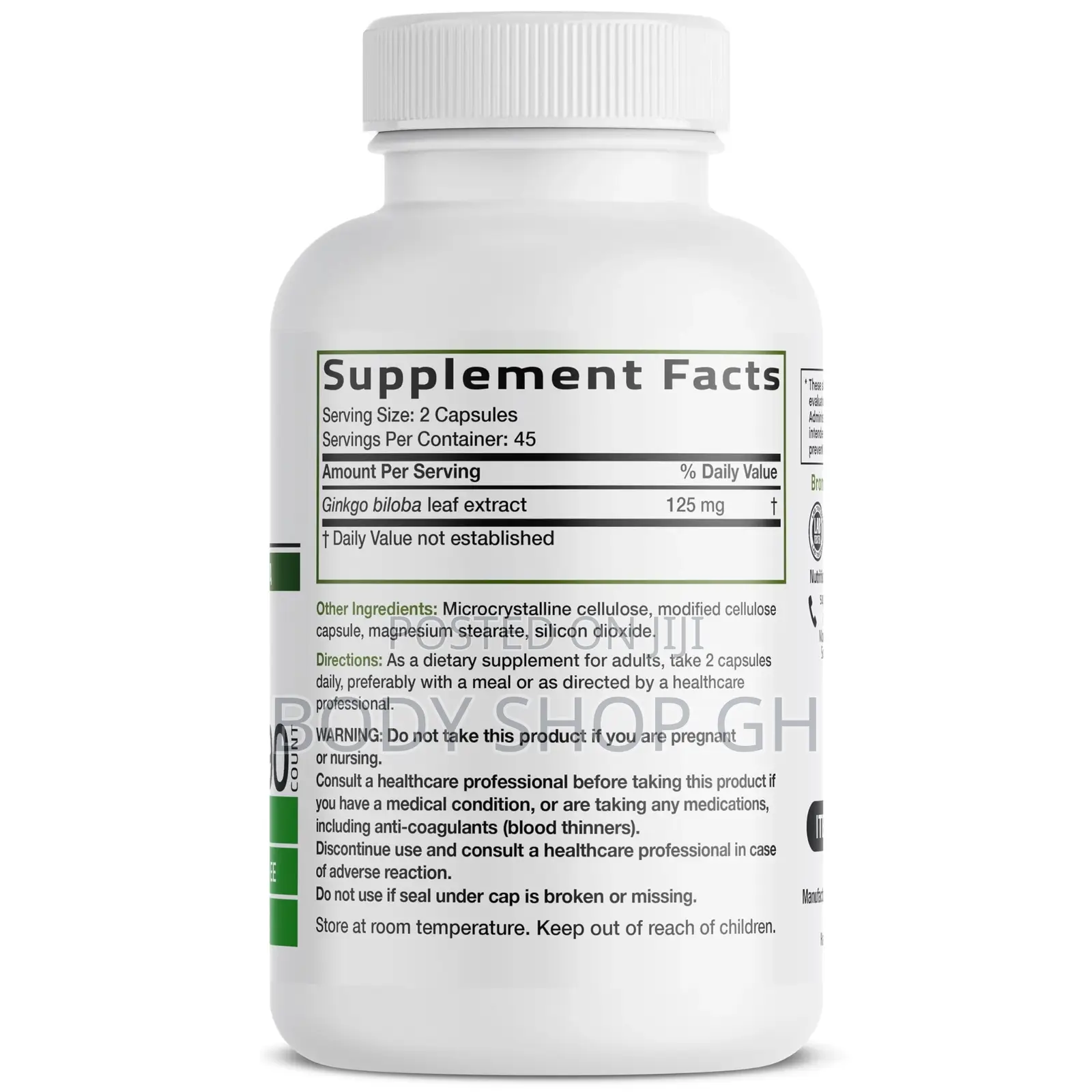 Bronson Ginkgo Biloba Extra Strength Supports Brain Function Memory