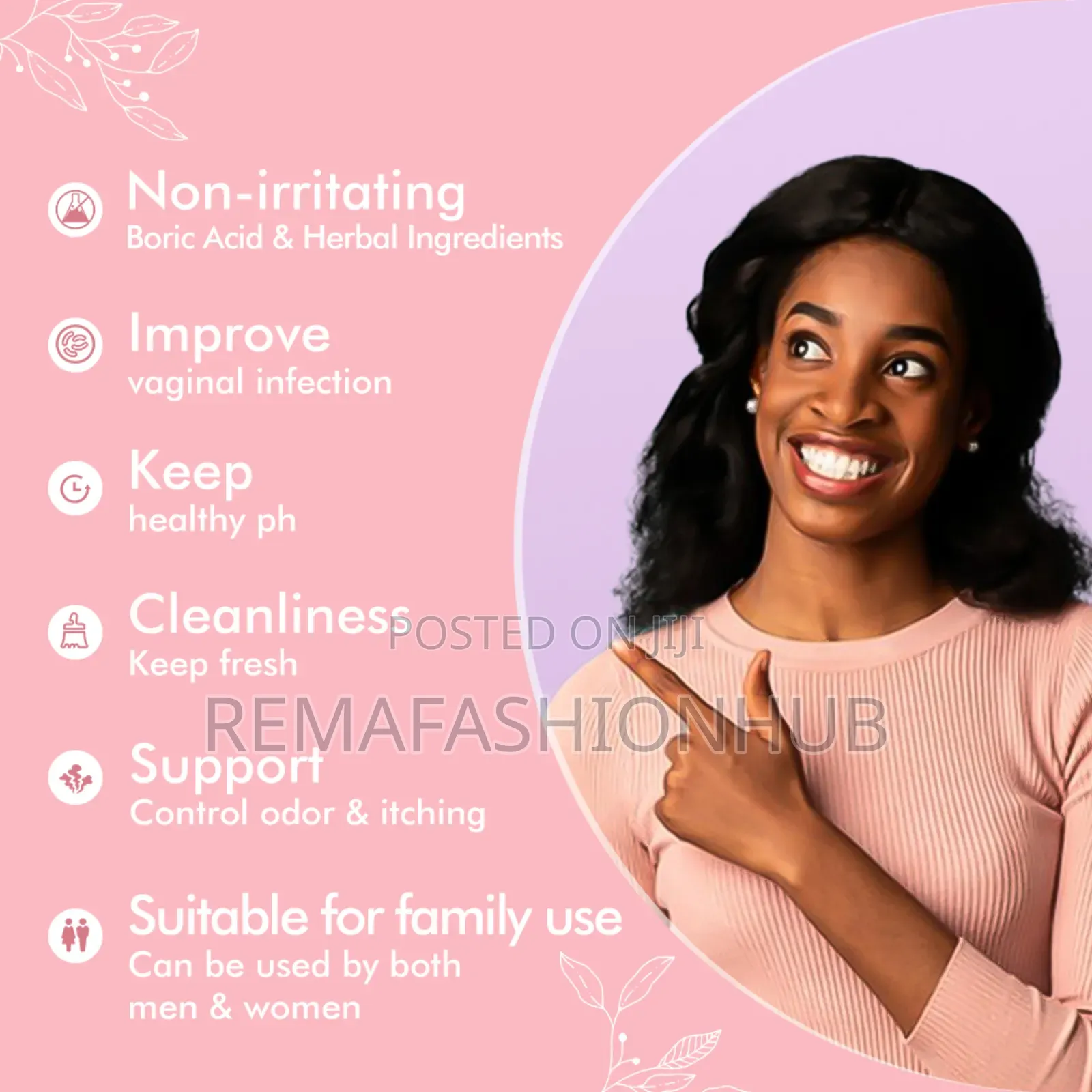 Feminine Wipes Enriched In Boric Acid