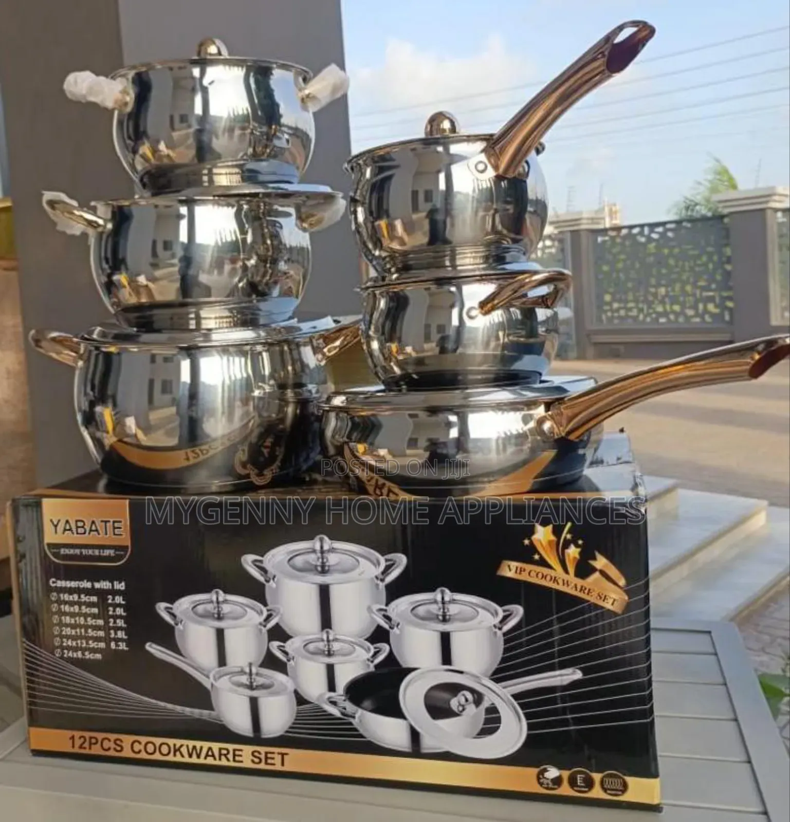 12 Pieces Non Stick Stainless Steel Cookware