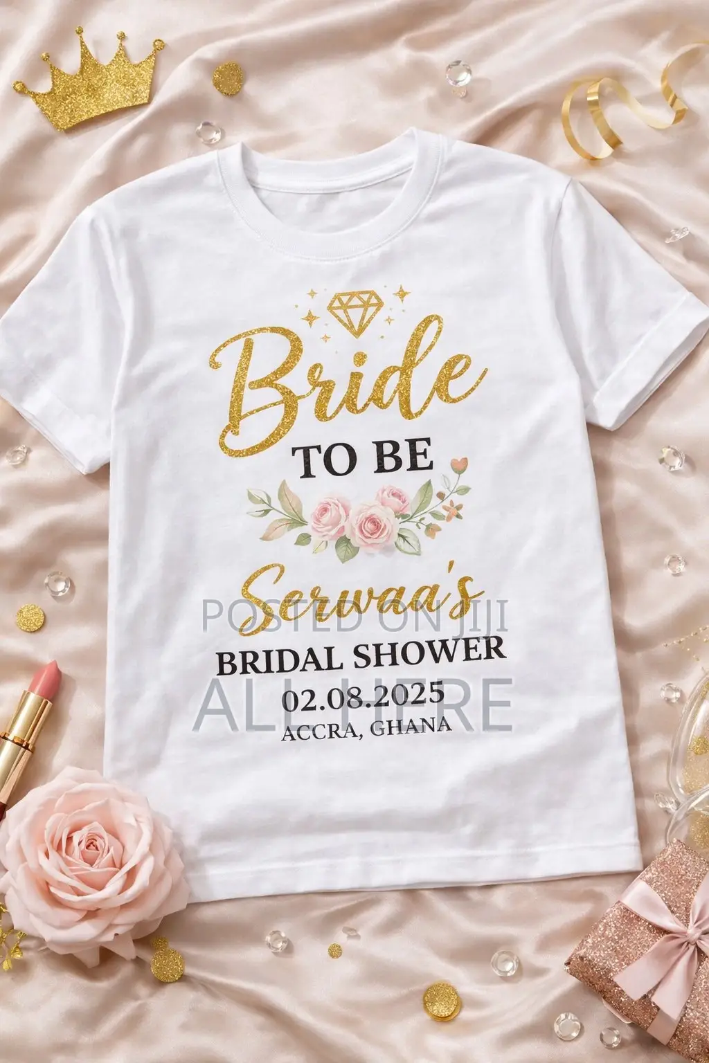 Bridal Shower, Birthday Bachelorette Shirts – Custom Elegant