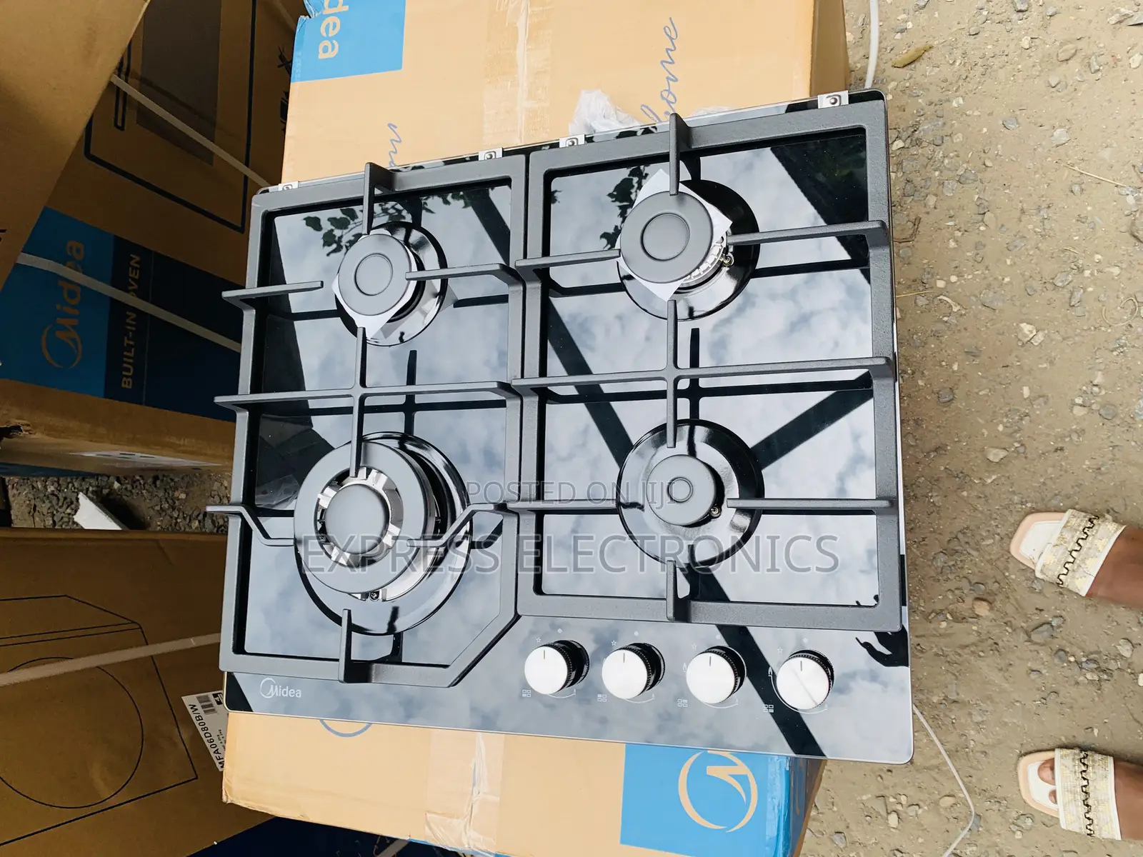 Call and Order Midea Built in 60g40me 4burner Black 60cm