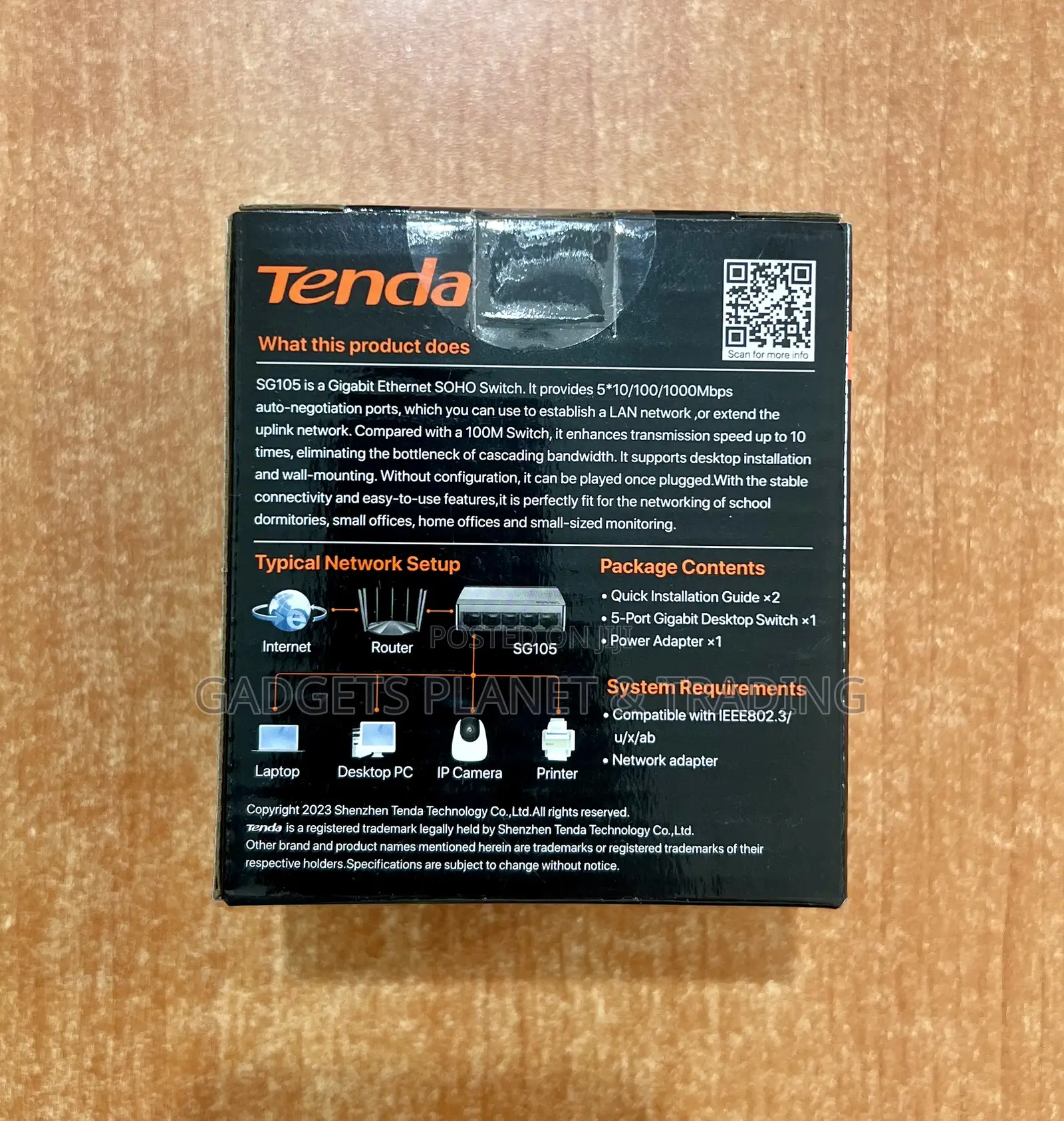 Tenda Sg105 5‐Port 10/100/1000mbps Gigabit Desktop Switch