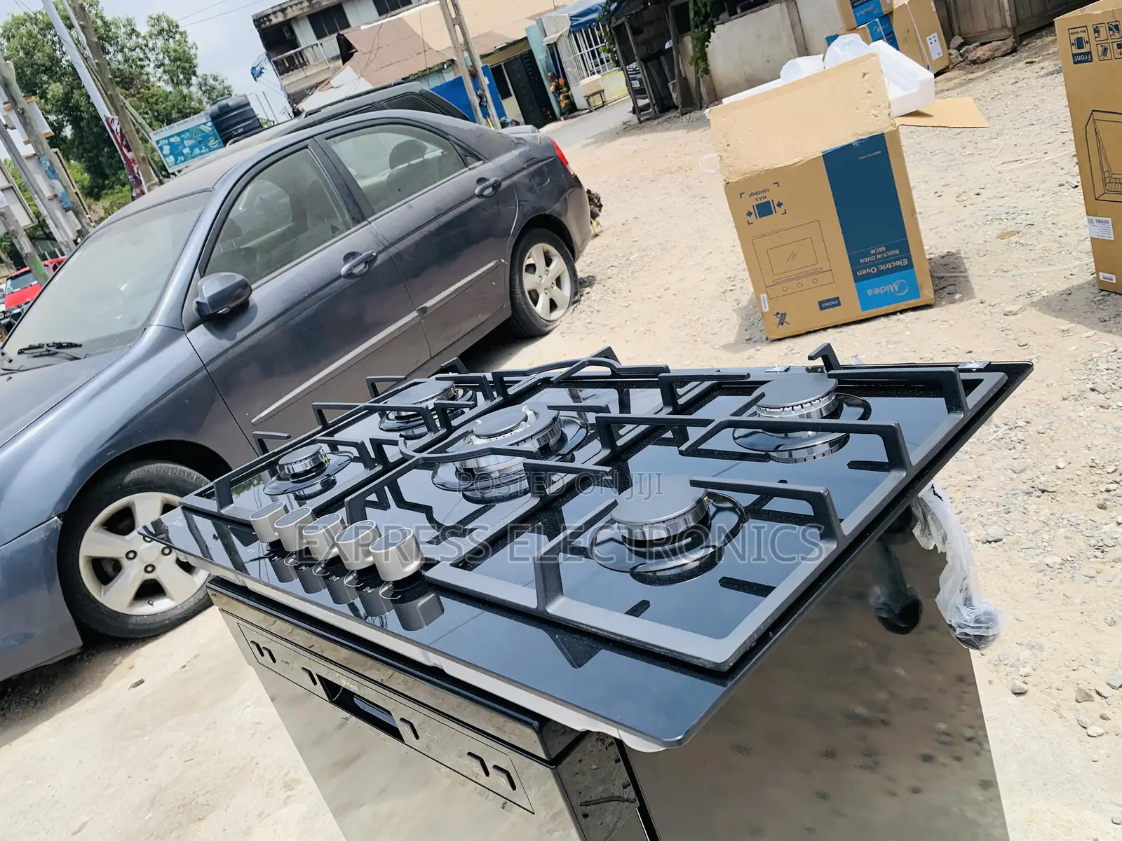 Powerful 5burner Job Midea I’M Built Cooker Midea Black.
