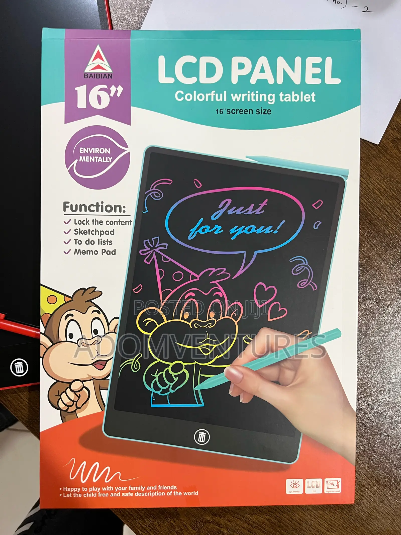 16inches Kids LCD Writing Tablet - Reusable Drawing Board for Kids