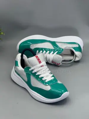 Green/White Prada America’S Cup Sneaker