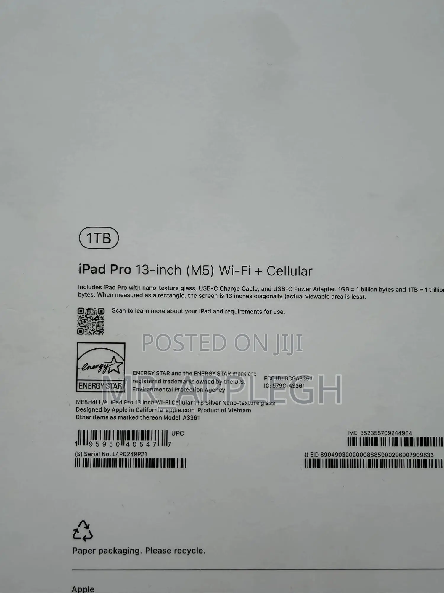 New Apple iPad Pro 13 (2025) 1 TB Silver