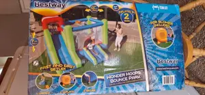 Wonder Hoops Kids Inflatable Mega Bounce Park, 7' Tall X 10' Long