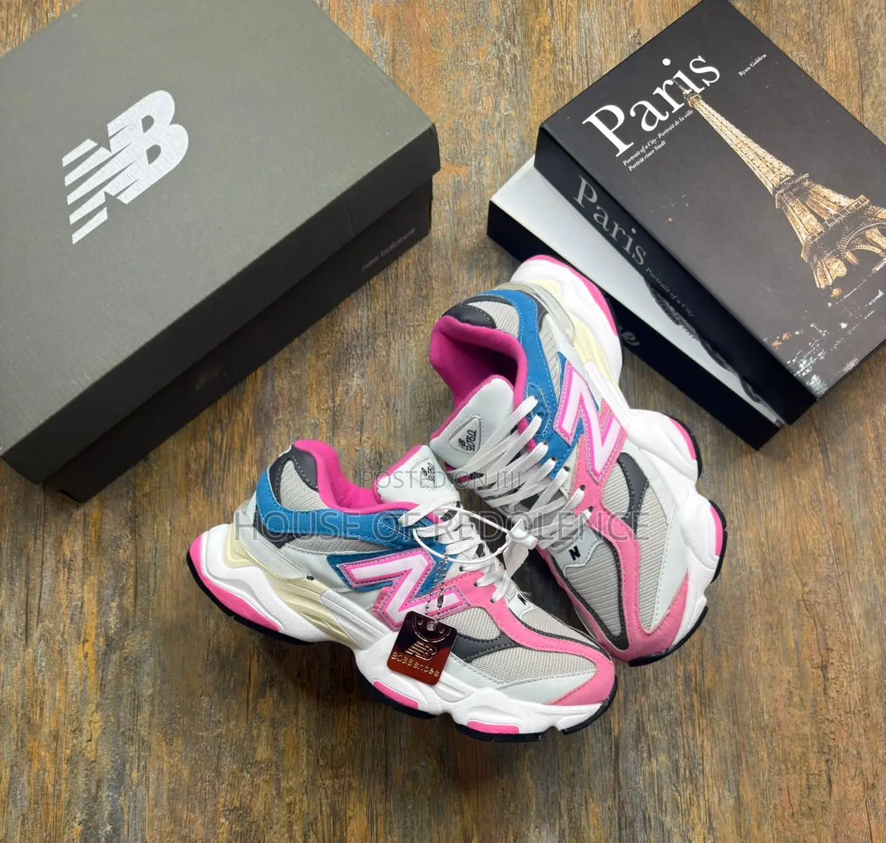 New Balance 9060 White Pink Blue Sneakers