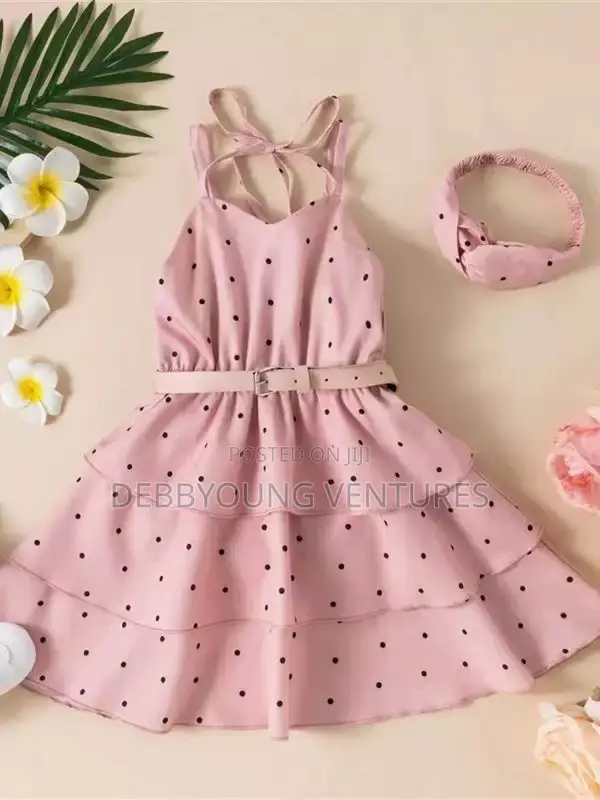 Cross-Border Summer Girl Waist Cinching Polka Dot Dress