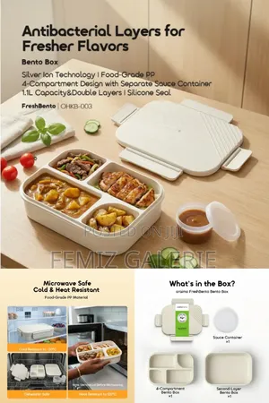 Oraimo Freshbento Antibacterial Pp Double Layer Lunchbox