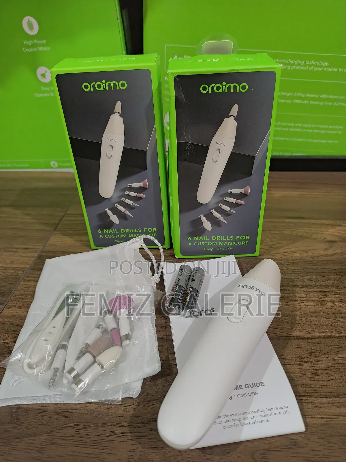 Oraimo Tipsy 6 Nail Drills 2-Speed Dual Rotation Manicure Set