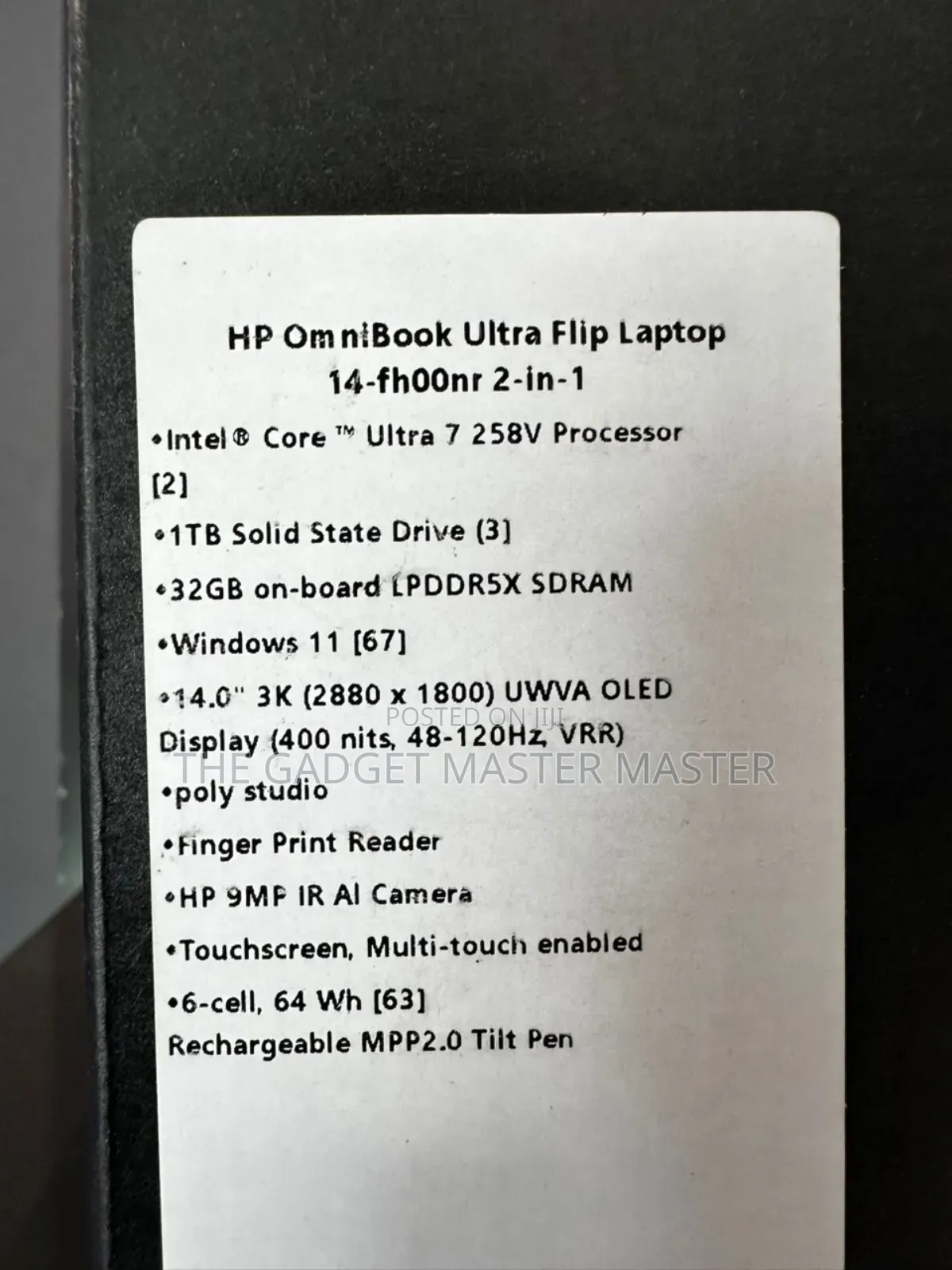 New Laptop HP OmniBook Ultra Flip 14" 32GB Intel Core Ultra 7 SSD 1T