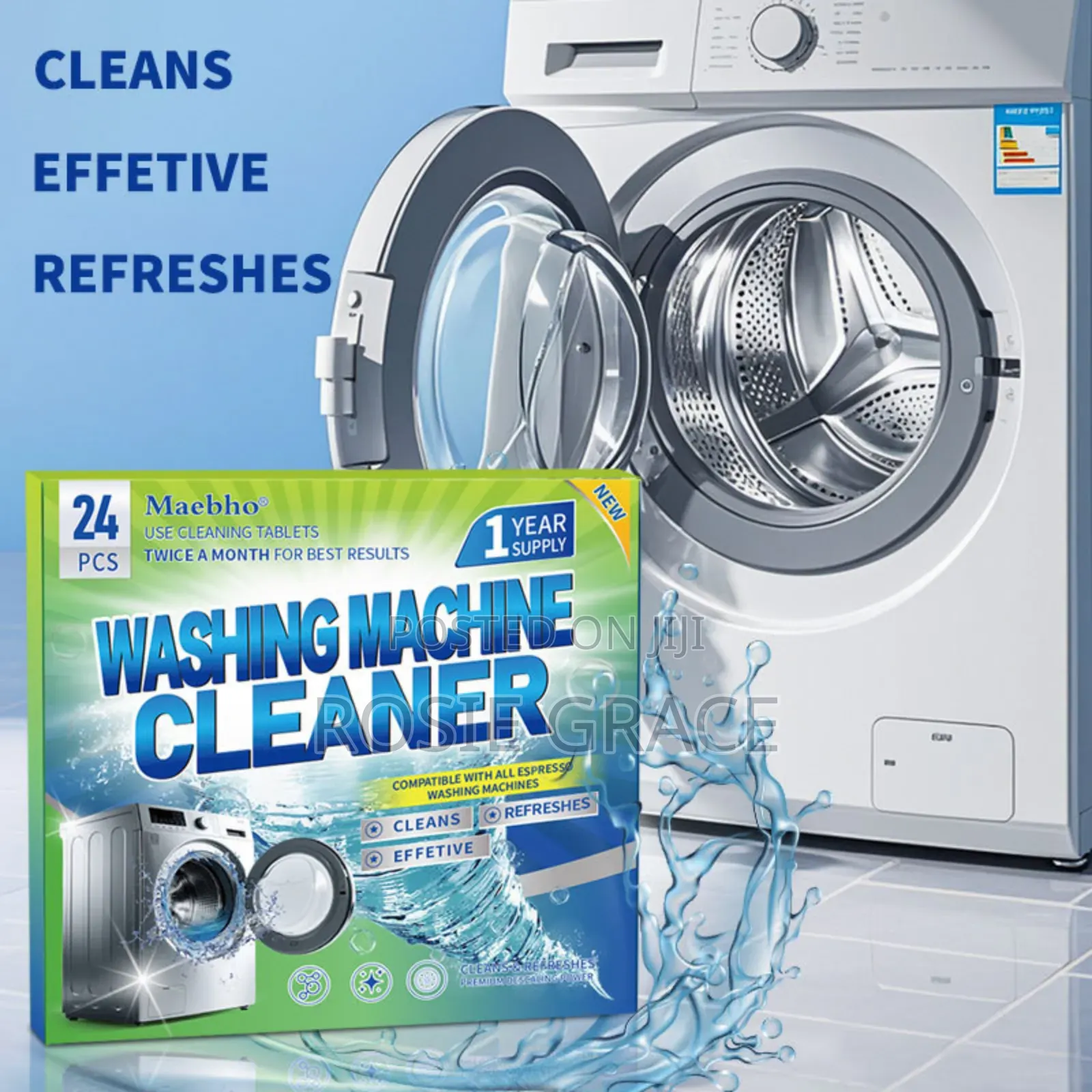 24pc Washing Machine Cleaning Tablets