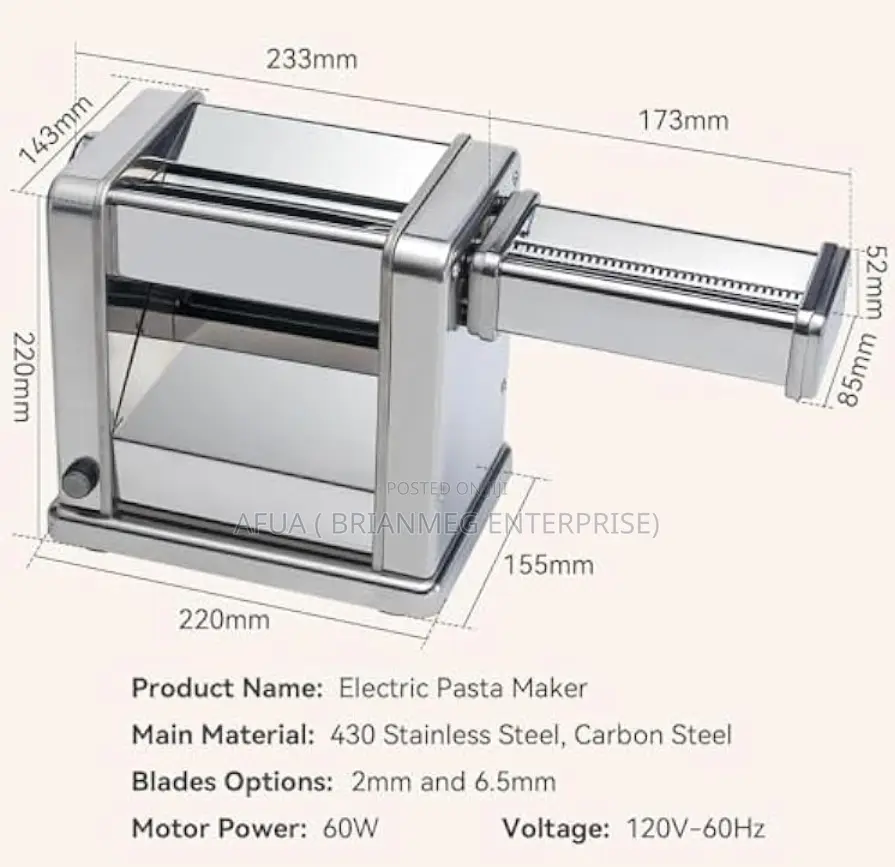 3in1 Electric Pasta Maker Machine, Adjustable